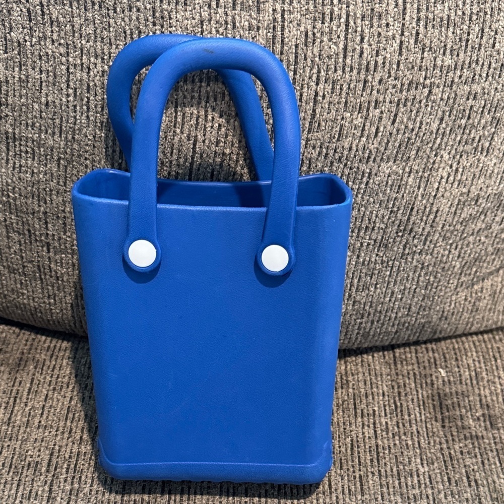 Blue Tote Bag with Sunflower and Cat Charms - Picture 2 of 5